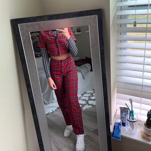 plaid set from brandy melville